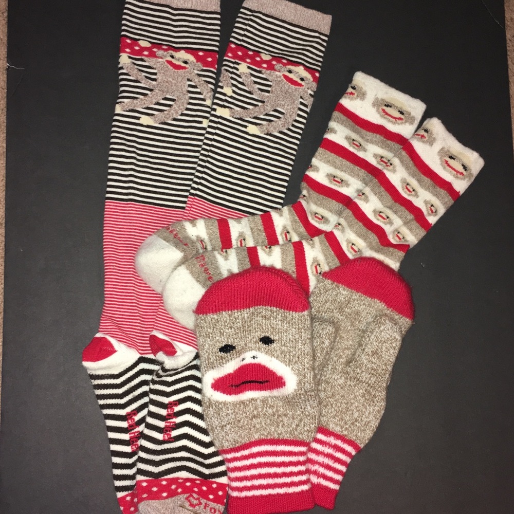 Sock Monkey Lot! Socks/mittens